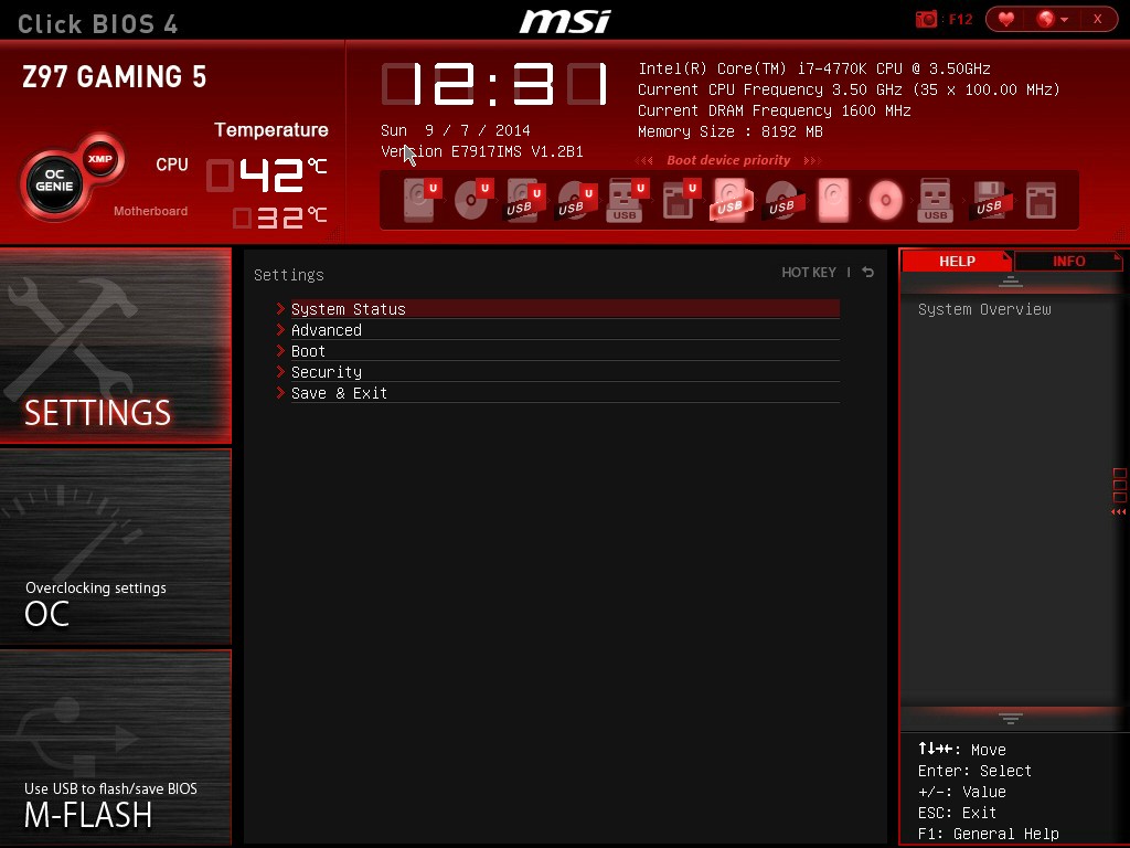 Msi click bios 5 установка windows с флешки не запускается